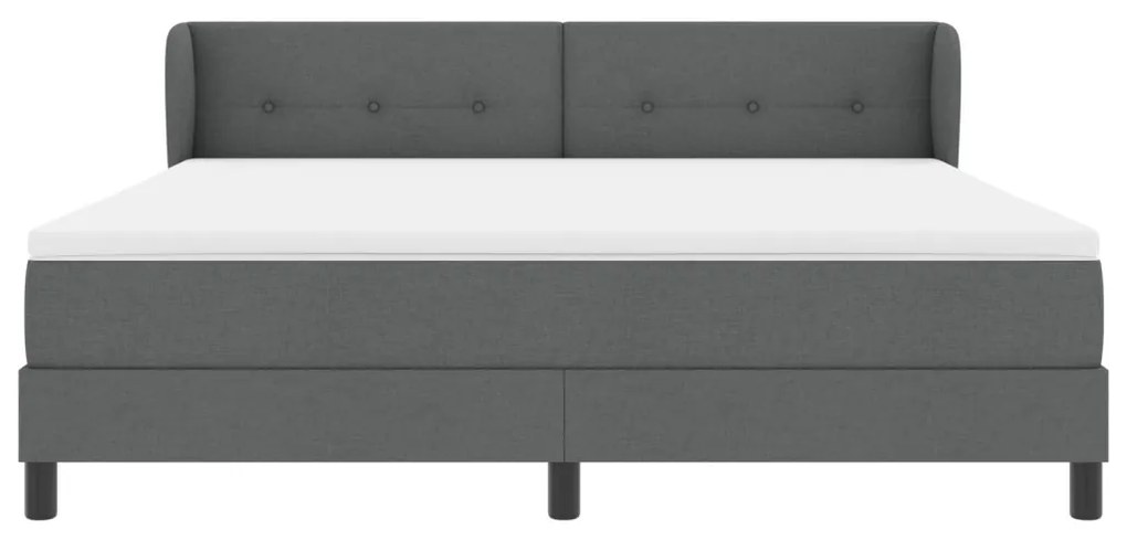 Boxspring Ágy Mattal Sötétszürke 180x200 cm Szövet