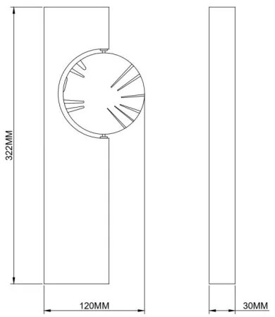 Zuma Line 003064-034753 - LED fali lámpatest FLUX LED/3W/230V fekete/arany