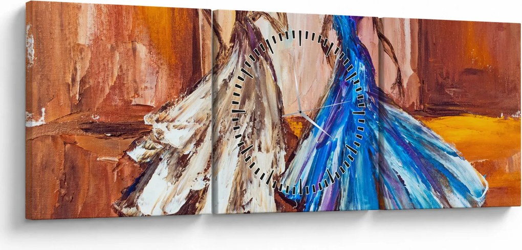 Kép - táncos, olajfestmény (órával) (90x30 cm)