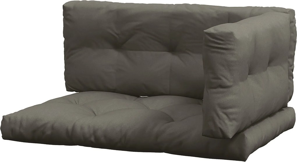 Outsunny 3 Fős Palettás Párna 120cm x 80cm x 12cm Padló Párna UV Védelemmel Kertbe, Erkélyre Sötétszürke | Aosom