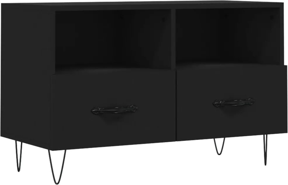 vidaXL fekete szerelt fa TV-szekrény 80 x 36 x 50 cm