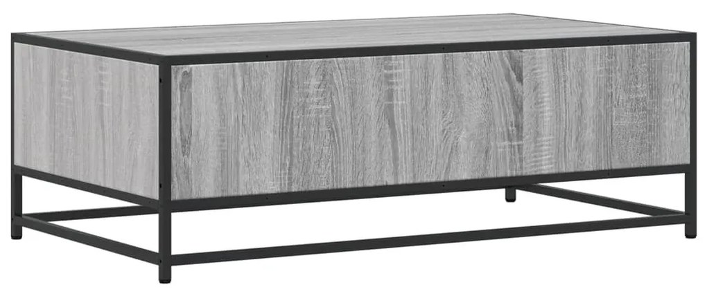 szürke sonoma szerelt fa és fém dohányzóasztal 100 x 57 x 35 cm