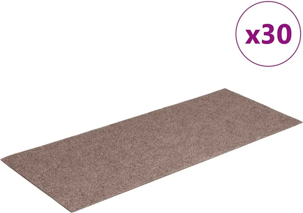vidaXL öntapadós lépcsőszőnyegek 30 db 60 x 25 cm világosbarna téglalap alakú