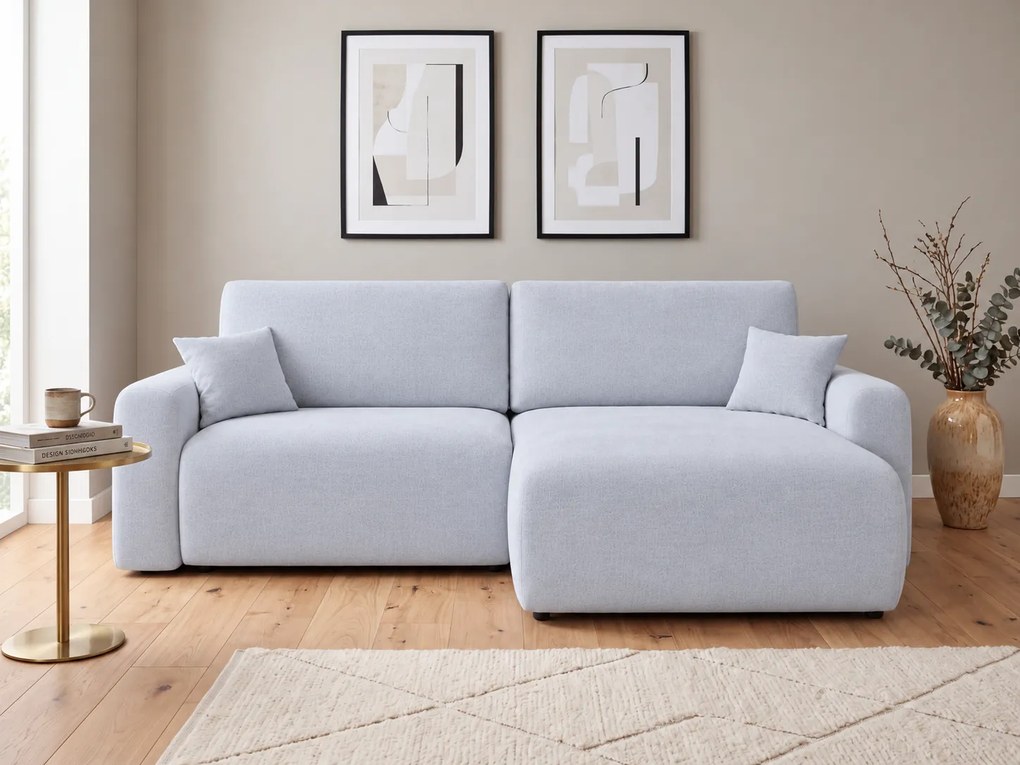 Kihúzható, kétoldalas L-alakú NORDEN PAROS ülőgarnitúra 250x140 cm, világosszürke