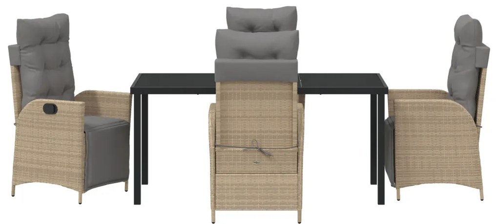5 darabos kert étkező szett krémbézs poly rattan