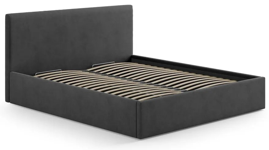 Antracitszürke kárpitozott ágytámla 150,5x100 cm Remo – Micadoni