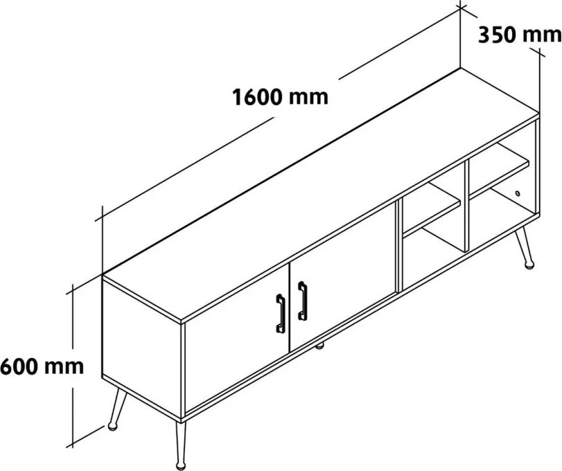 TV-állvány, 160 cm – TR707DWL1216