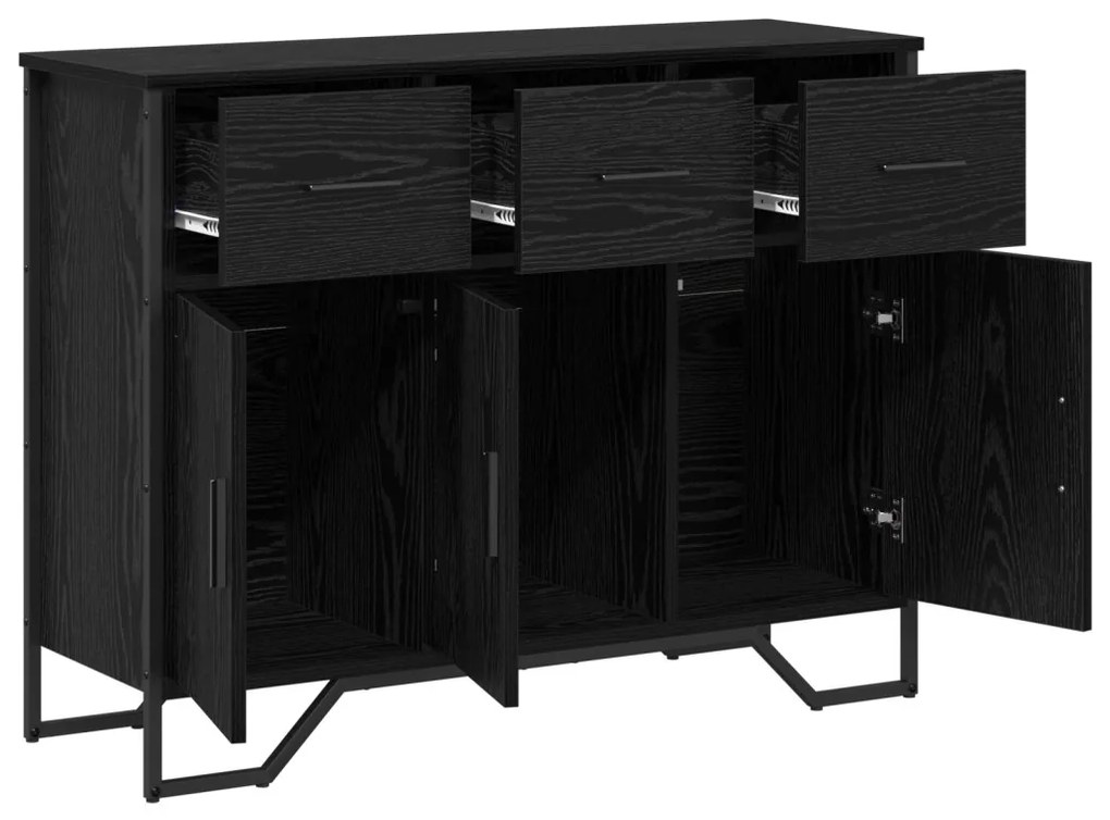 Oldalszekrény Fekete tölgy 97x32.5x74.5 cm Engineered Wood