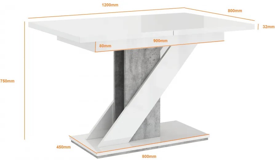 Maasix WGS Szürke-Magasfényű Fehér Z 4 személyes étkezőszett Fekete Coleta székekkel N