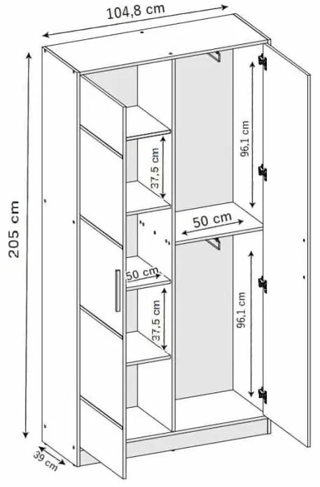 ROJ 13 Plus Előszobafal 158cm, Fehér