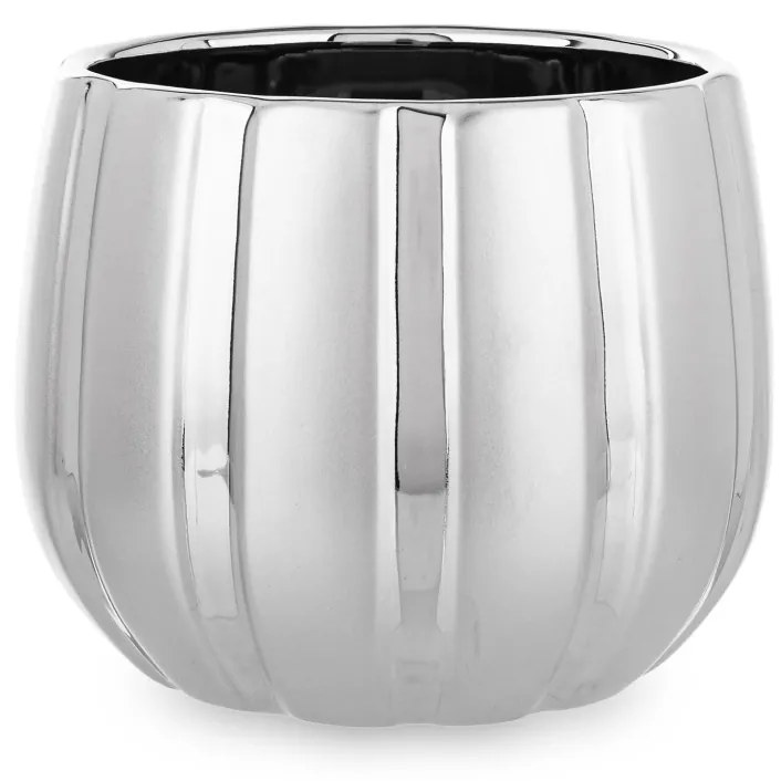 Kerámia Ezüst virágtartó kaspó 11,5x13x13cm