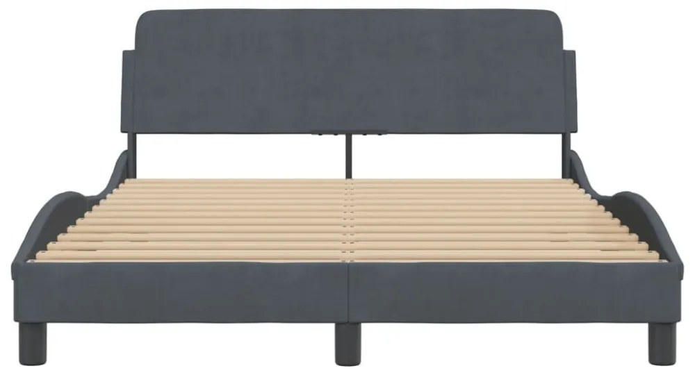 sötétszürke bársony ágykeret Dover 140 x 190 cm