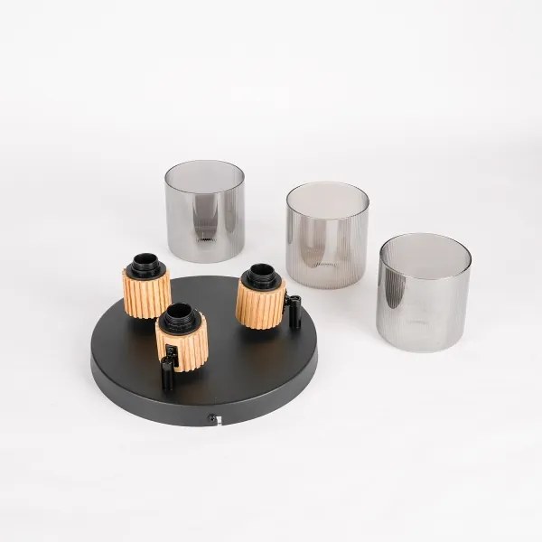 Brilagi - Spotlámpa HYGGE 3xE14/15W/230V fekete/füstszínű