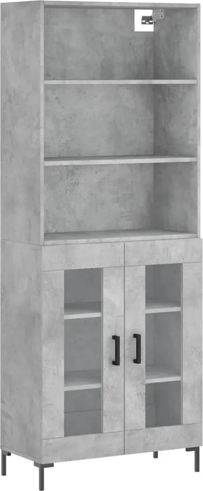 vidaXL betonszürke szerelt fa magasszekrény 69,5 x 34 x 180 cm