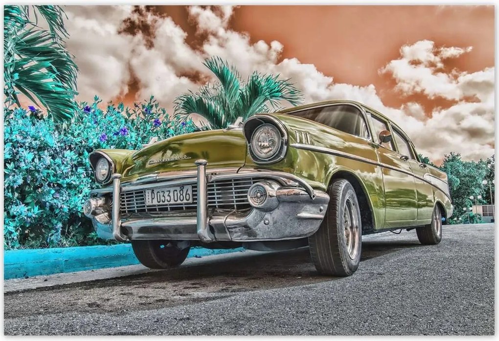 Poszterek 185x125 Sárga antik autó