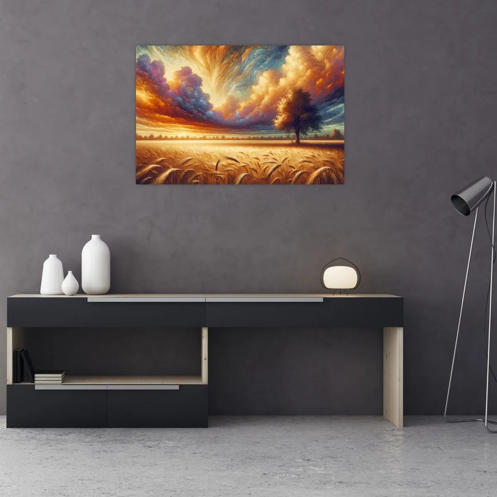 Kép – Fa a mezőn (90x60 cm)