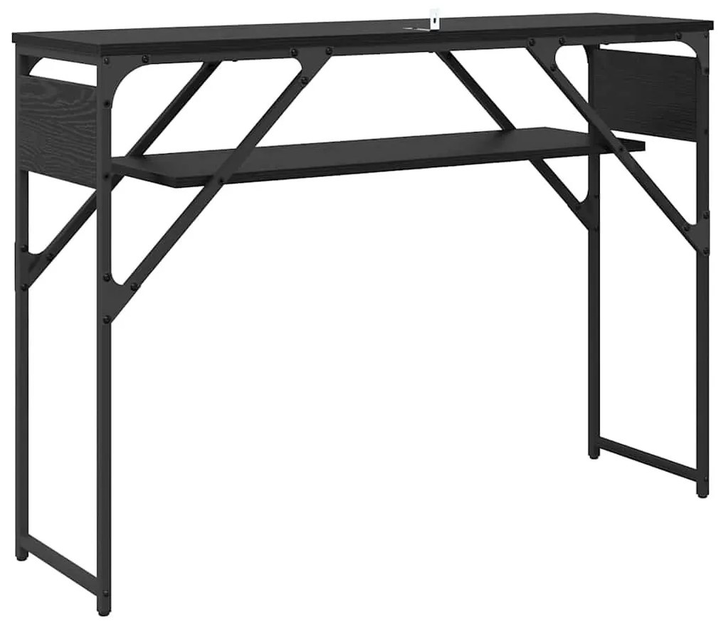 vidaXL Konzolasztal Fekete tölgy 105x30x75cm Faanyag