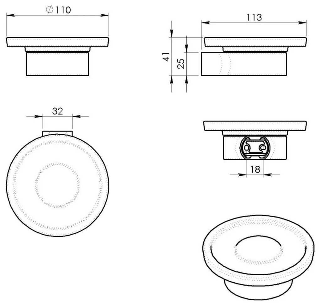 GEDY PI1114 Pirenei szappantartó, feketematt/tejes üveg