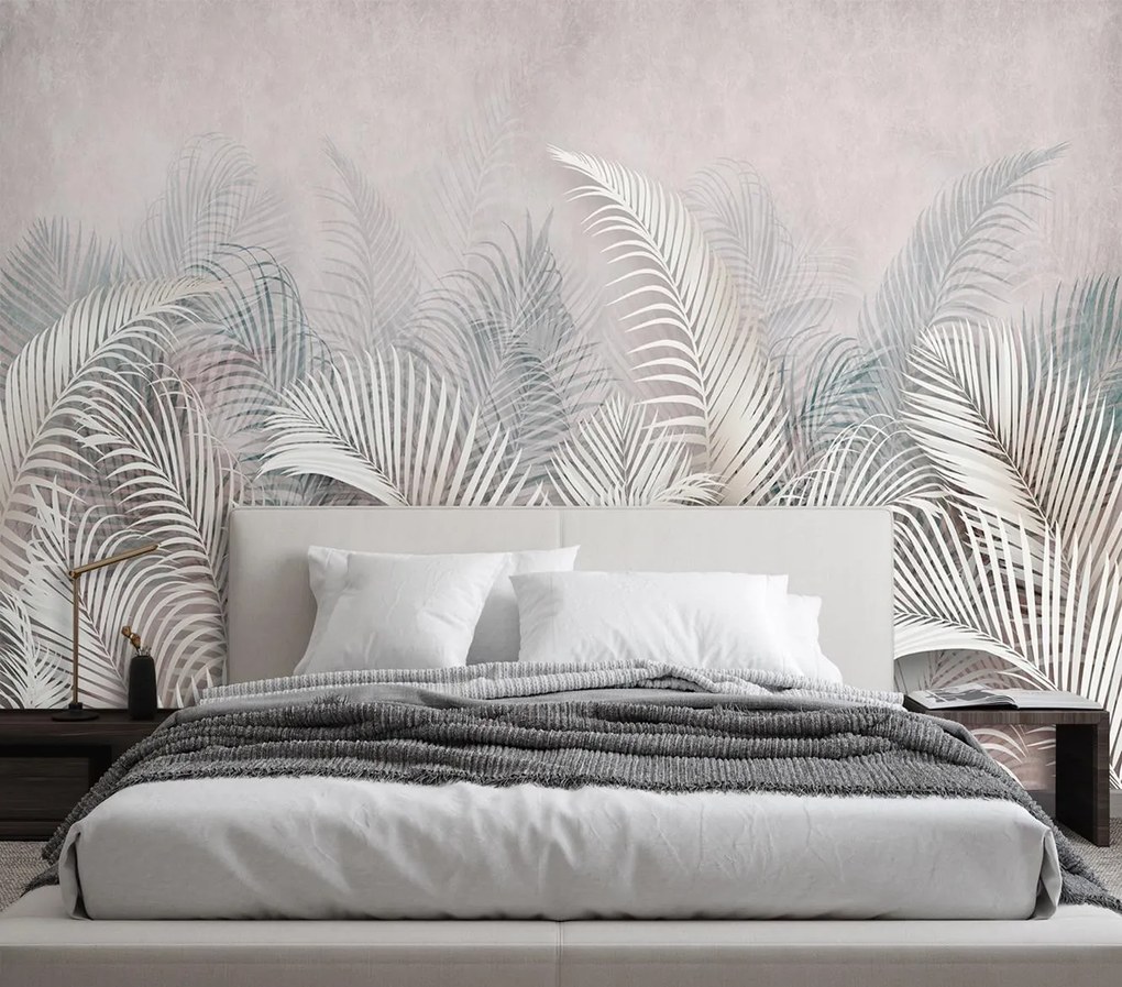 Gario Fotótapéta Pálmalevelek szürke Anyag: Vlies, Méret: 150 x 105 cm