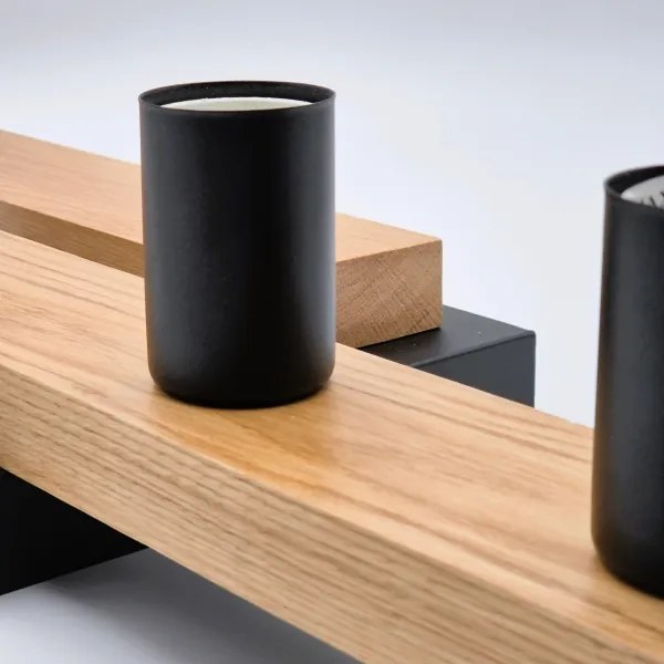 Felületre szerelhető csillár MATTE 4xE27/15W/230V fekete/tölgy