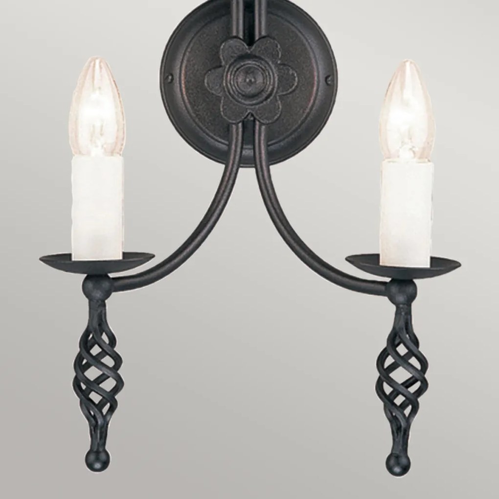 Elstead Lighting BELFRY BY2-BLACK Fali lámpa 2x60W/E14