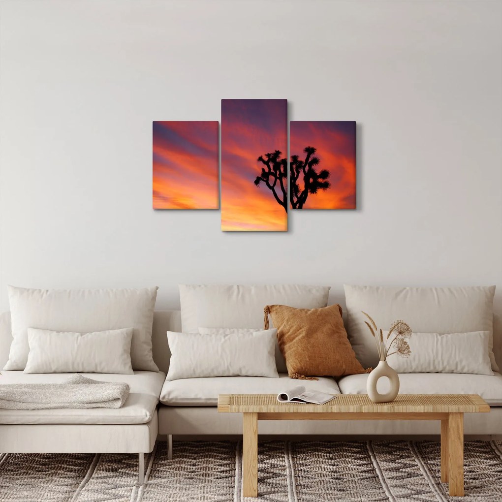 Naplemente egy fa sziluettje felett (90x60 cm)