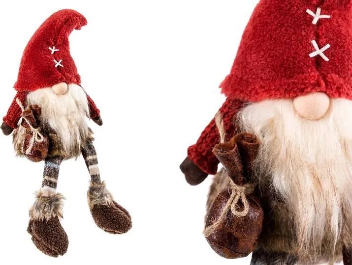 Karácsonyi dekoráció Manó ülő manó H40 DEcodomi