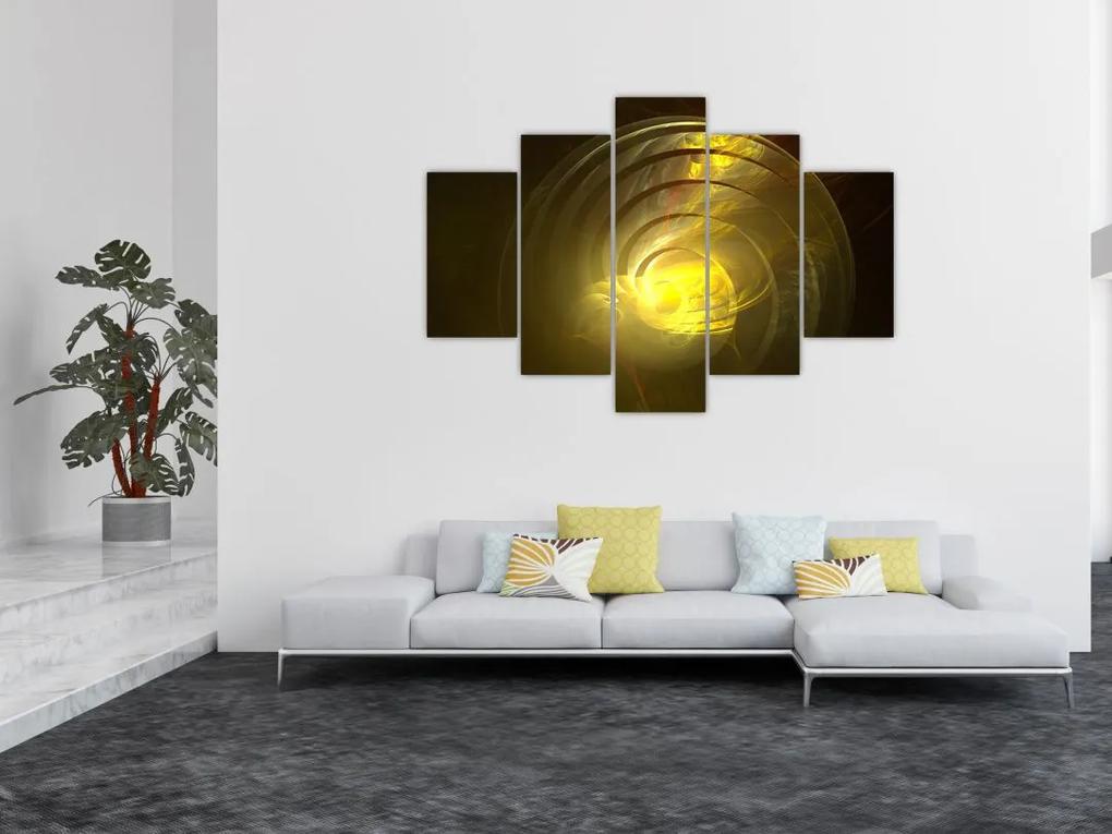 Sárga absztrakt spirál képe (150x105 cm)