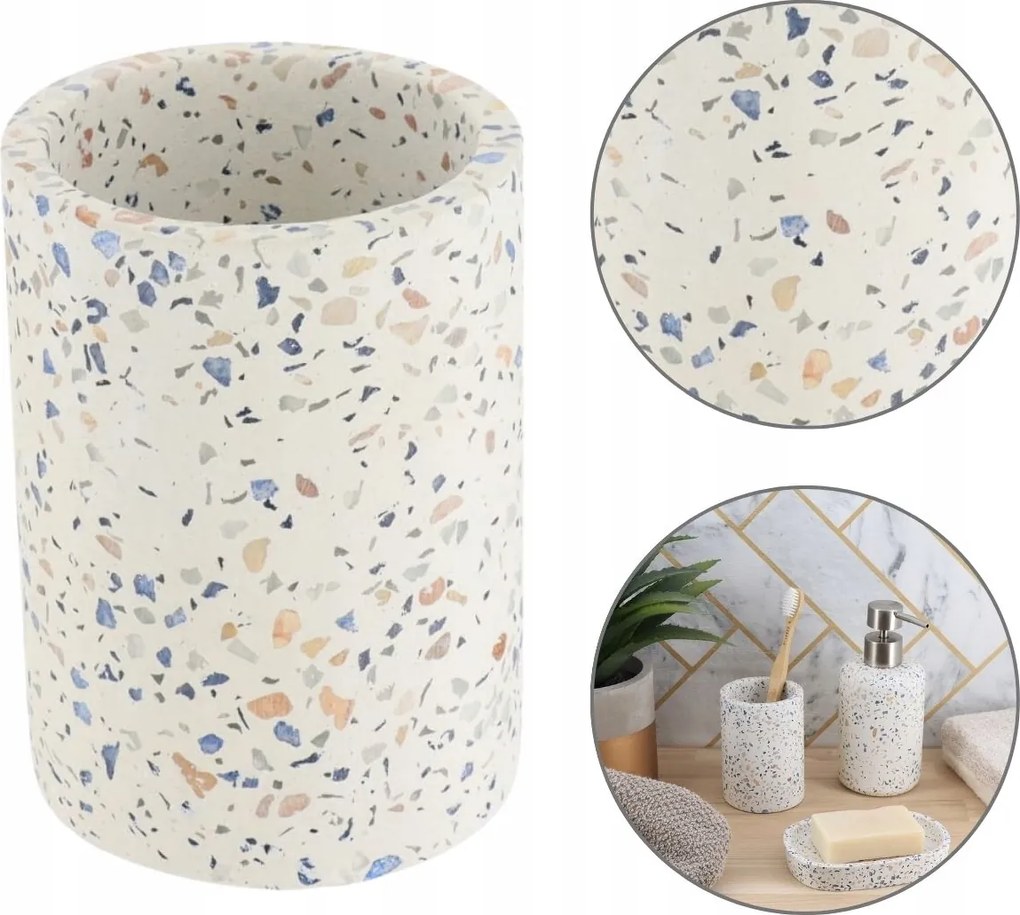 Fürdőszobai Bögre 200 ML Terrazzo Fogkrém Modern Színes