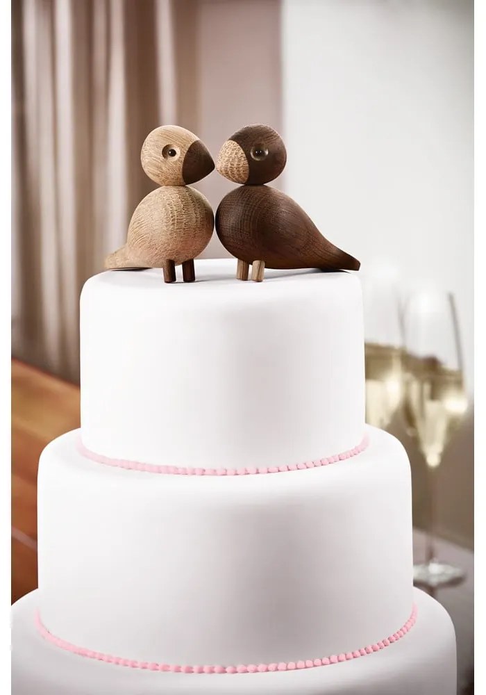 Bojesen Denmark Lovebirds 2 db dekorációs figura tömör tölgyfából - Kay