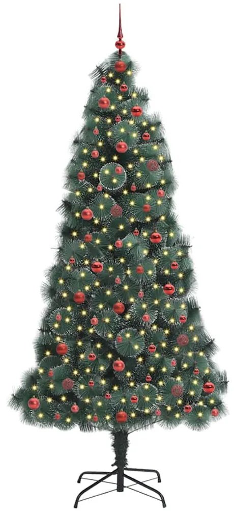 Műfenyő, előre díszített karácsonyfagömb készlettel Zöld 240 cm