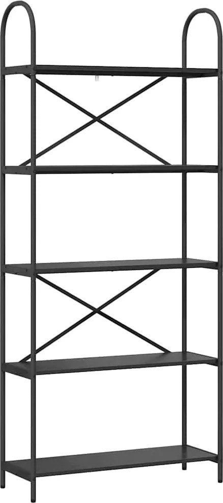 vidaXL Könyvespolc Fekete tölgy 80 x 30 x 183 cm Faanyag