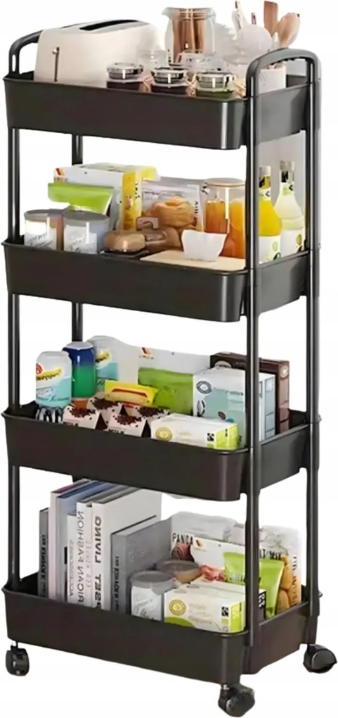 Fürdőszobai Polc Kerekekkel 4 Szintes mobil konyhaszekrény