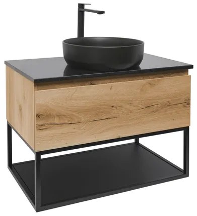 SAT B-Way Fürdőszobaszekrény mosdóval 79x30x45 cm tölgy BWAY80OAKTKFUB