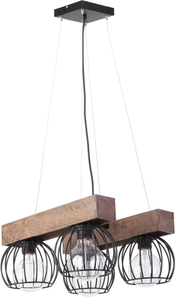 SIGMA LIGHTING 31576 MILAN Többágú Függesztett Lámpa Barna, Fekete E27 IP20