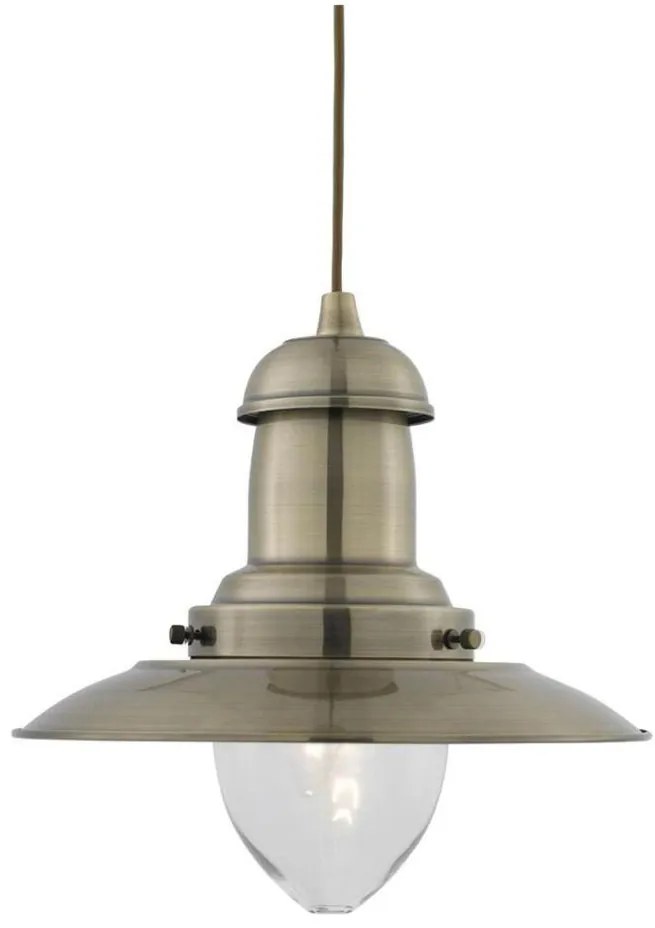 Searchlight 4301AB - FISHERMAN kábeles csillár 1xE27/60W/230V sárgaréz