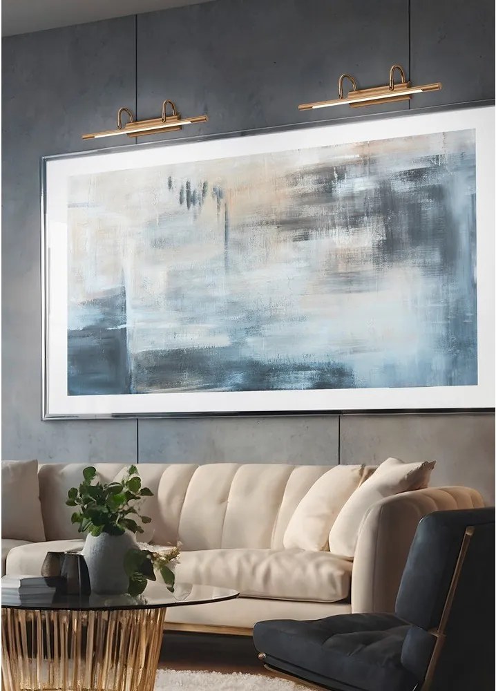 Sárgaréz színű LED fali lámpa Cuadro – Trio