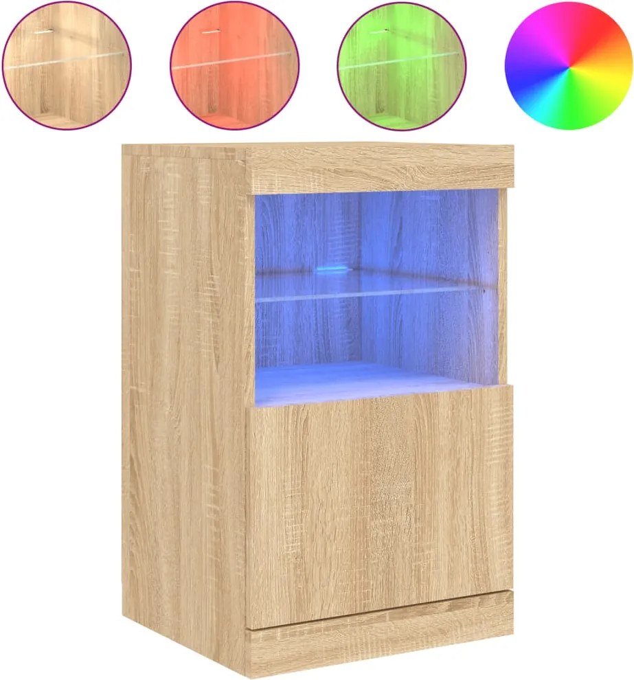 vidaXL sonoma tölgy színű tálalószekrény LED-ekkel 41 x 37 x 67 cm