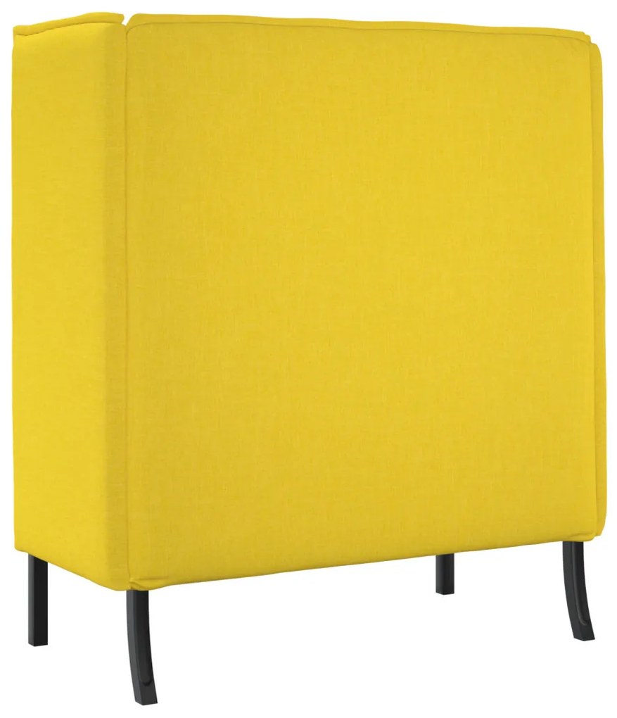 magas háttámlás kanapé világos sárga 109x56x121 cm szövet