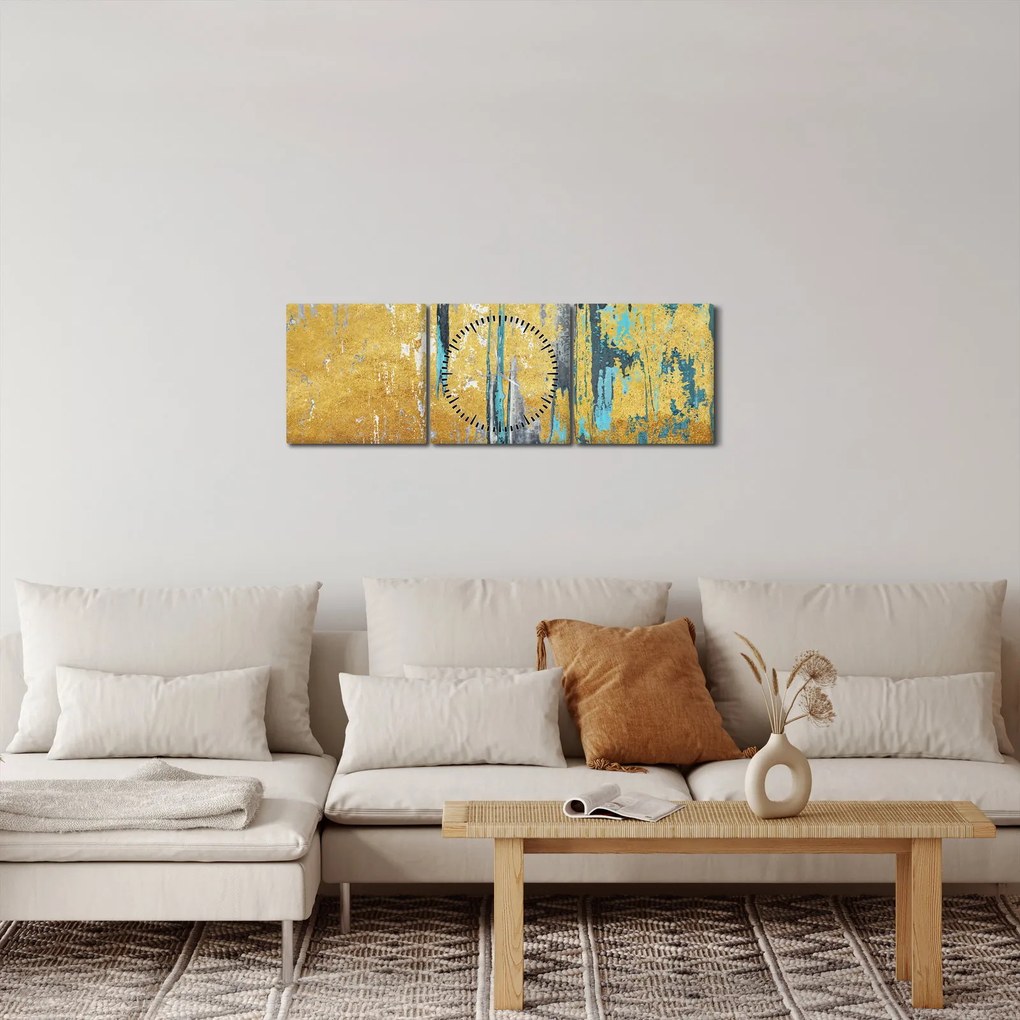 Kép - Arany design (órával) (90x30 cm)