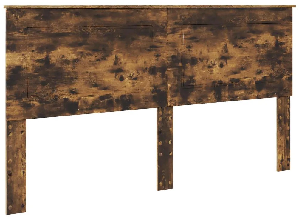 vidaXL Ágykeret fejtámlával Füstölt tölgy 180 x 200 cm Tömör fenyőfa