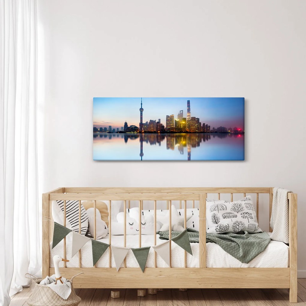 Egy kép a reggeli égboltról Sanghaj felett (120x50 cm)