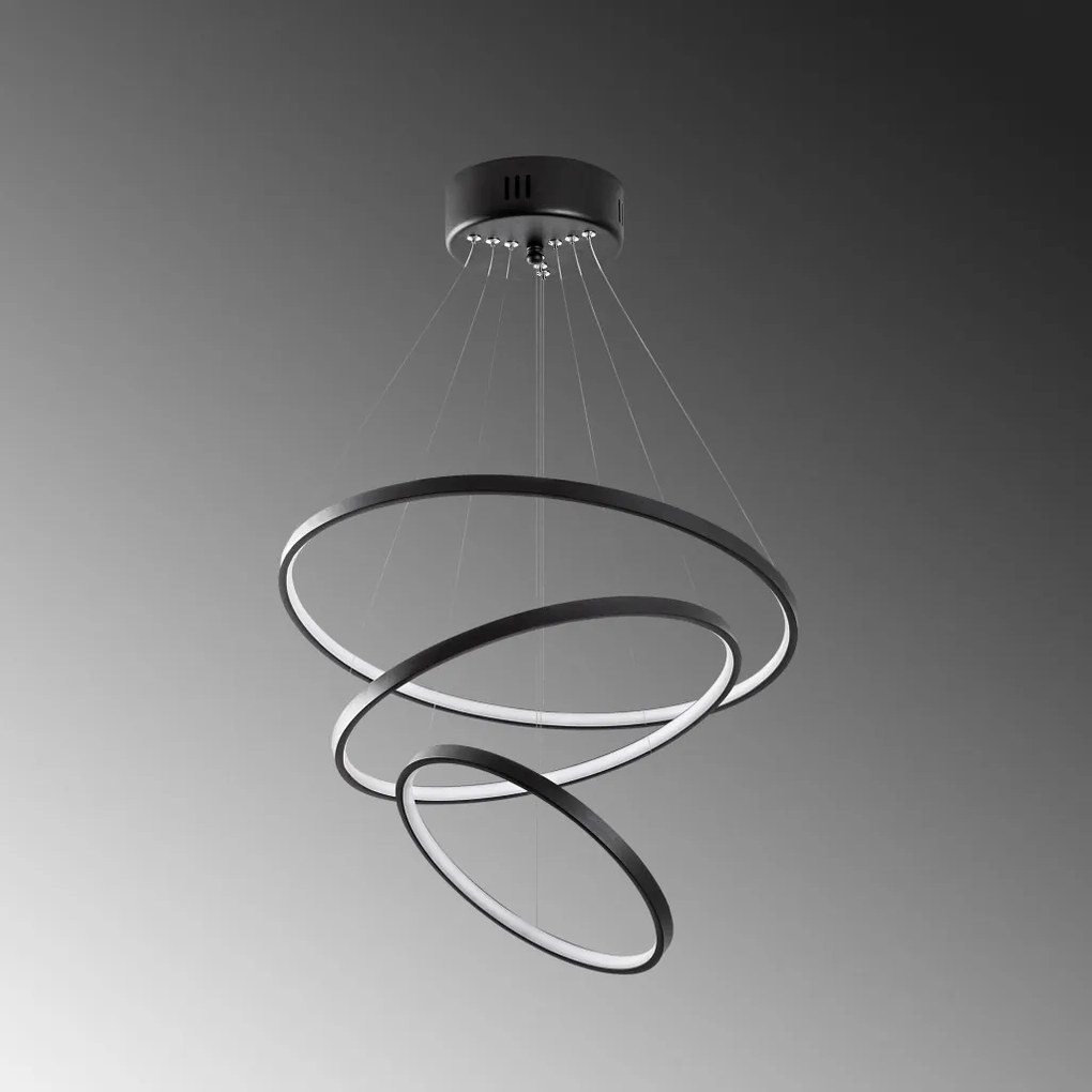 Simit 13697 fekete fém LED függőlámpa, 50 x 50 cm