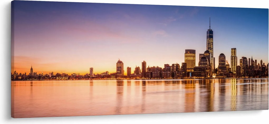 Egy város képe naplementekor (120x50 cm)