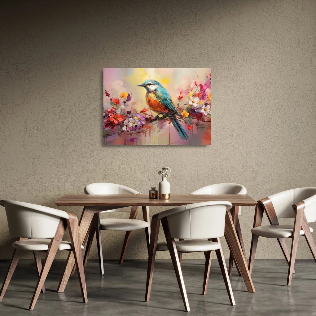 Üveg kép - Egy madár festménye (70x50 cm)
