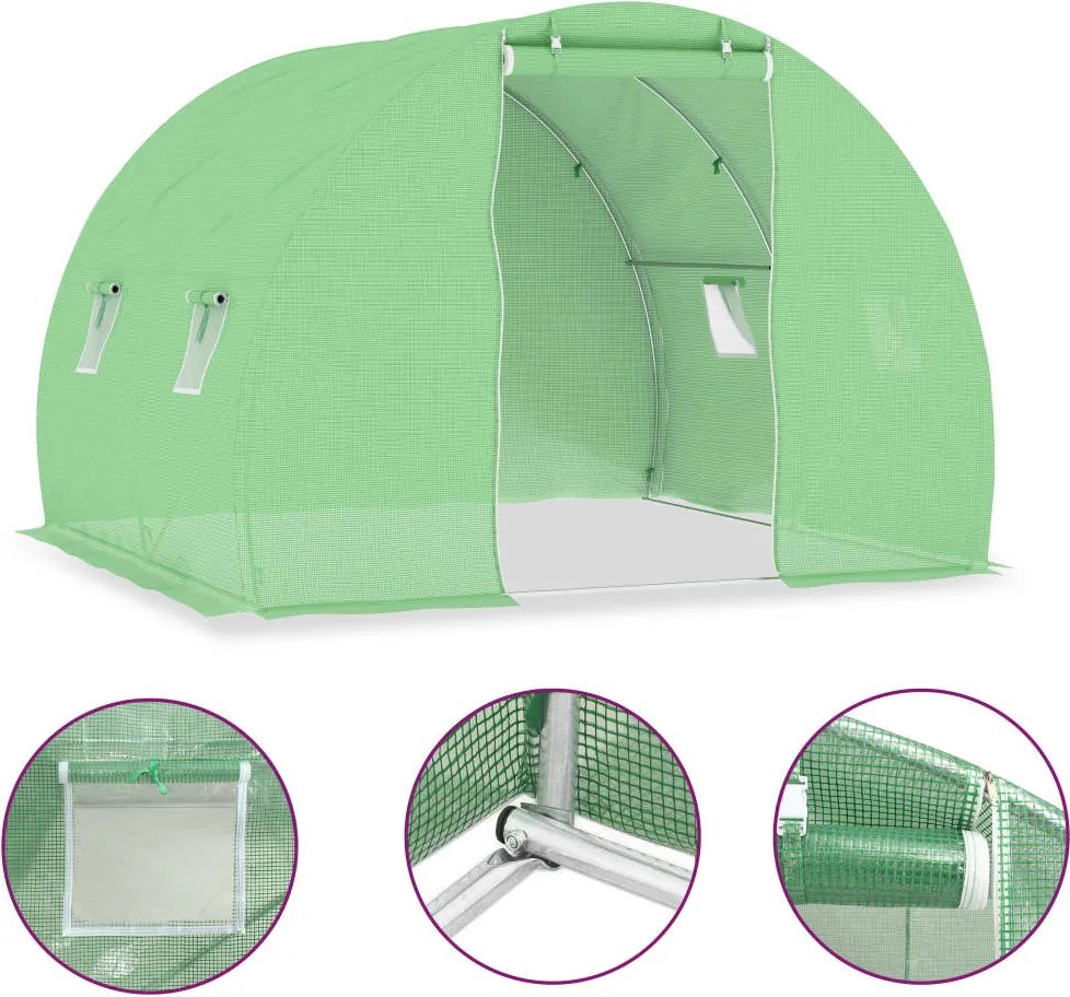 vidaXL melegház 6 m² 3 x 2 x 2 m