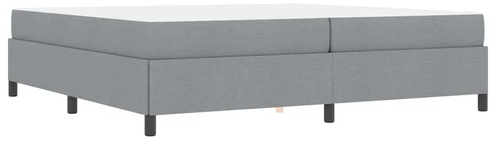 Boxrugós ágy Világosszürke és fekete 200 x 200 cm