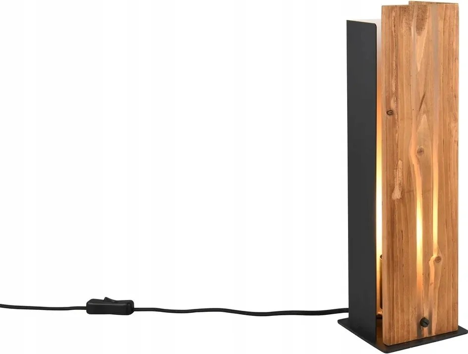 Dekoratív fa asztali lámpa nappaliba 1xE27 10W Karuni Trio