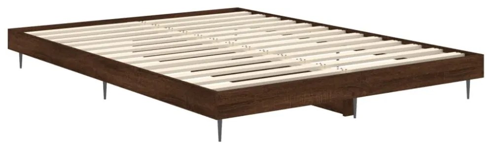 barna tölgy színű szerelt fa ágykeret matrac nélkül 140x190 cm