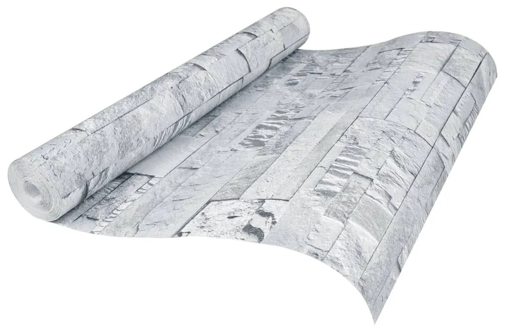 világosszürke kőhatású nem szőtt 3D tapéta 10 x 0,53 m